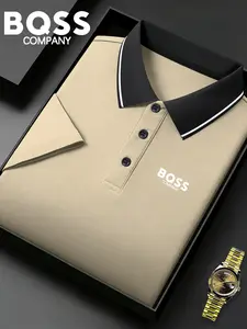 S8-4518 Sporty Polo Shirt, Athletic Style Activewear, Quick-Dry Fabric, Pure Color, Comfortable Breathable Fashion, Geometric Pattern, Short Sleeve, Fitted Style