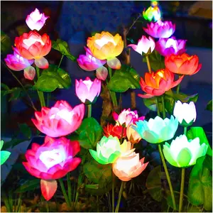 Solar Garden Lights - Solar Flower Lights, 7-Color Changing Lotus Lights for Yard, Garden Decoration, Bigger Solar Panel & Realistic Lotus  (4 Pack)