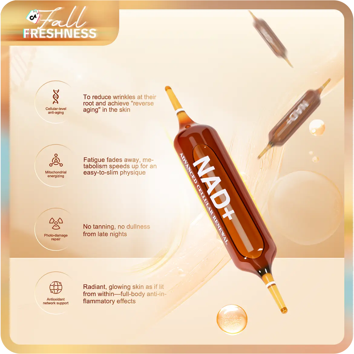 【FallFreshness】Perseek NAD for Anti-Aging – 1200mg Advanced Cellular Renewal | Enhances Skin, Energy & Focus – 10 Vials