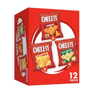 Cheese Crackers, Baked Snack Crackers, Lunch Snacks, Variety Pack, 12.1oz Box (12 Packs) fruit snacks