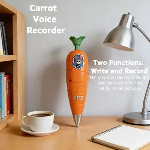1pcs Zootopia 2 Carrot Voice Recorder Pen, Creative Multi-Functional Kids Ballpoint Pen, Birthday Gift for Children