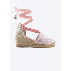 Escala Premium Fabrics Canvas Espadrille Wedges