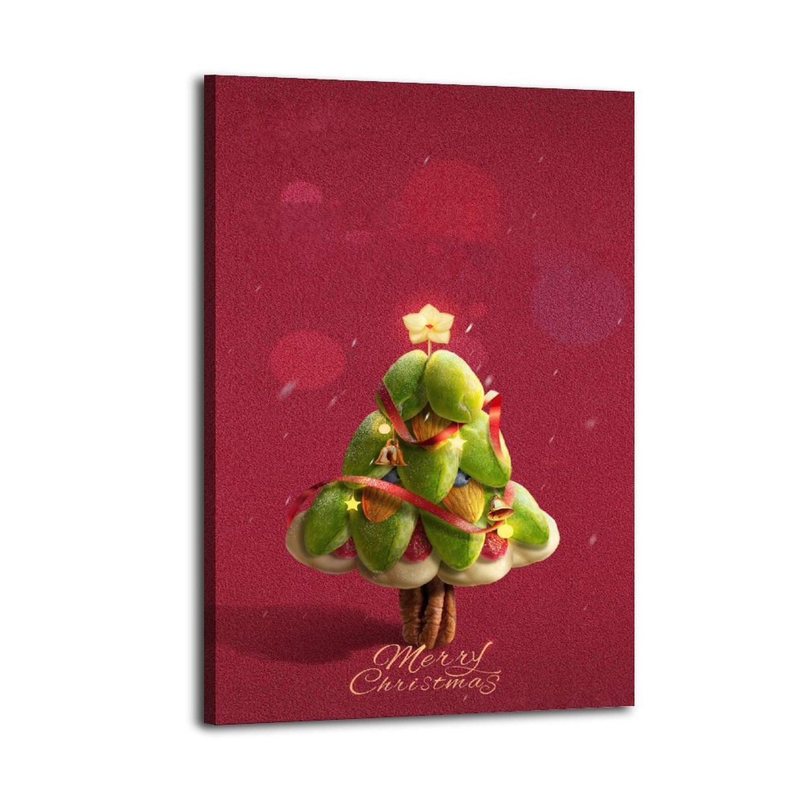 Merry Christmas Poster Christmas Tree Poster Decorative Painting Canvas Wall Art Picture Print Modern Family Bedroom Decor