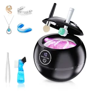 Ultrasonic Retainer Cleaner Machine, Sonic Denture Cleaner for Mouth Guard, Aligner, Braces, Night Guard, Portable Dental Cleaning Pod, 190ml/45khz Diamond Cleaner for Rings Jewelry Ultrasonic Clean Oral Cleansing