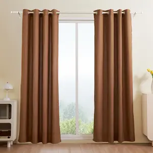 VEVOR Curtains, 52 x 84 Inches 2-Piece Set, Metal Ring Lightweight Blackout Coarse Linen Texture Curtains, Suitable for Living Room, Bedroom, Farmhouse, Sunroom, Office Privacy Burlap Curtains box lunch Waterproof Christmas Holiday Train Tree Gift