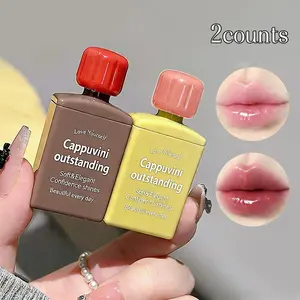 Two-Piece Set Glass Transparent Water Lip Gloss Moisturizing Long-Lasting Makeup Perfect for Daily Use & Special Occasions