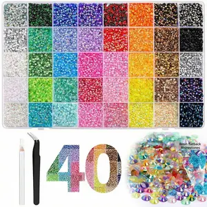 32000 Pcs DIY Rhinestone Bedazzling Kit with multi Colors Mixed 3mm Flatback Resin Rhinestones, Jelly Bedazzler Kit Nail Art & Craft Supplies for Clothing, Phone Cases, Glitter Base & French Tip Nails