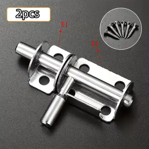 Stainless Steel Door Latch Set, Slide Bolt Lock for Cabinets, Dog House, Corrosion Resistant Hardware, 2 Pieces