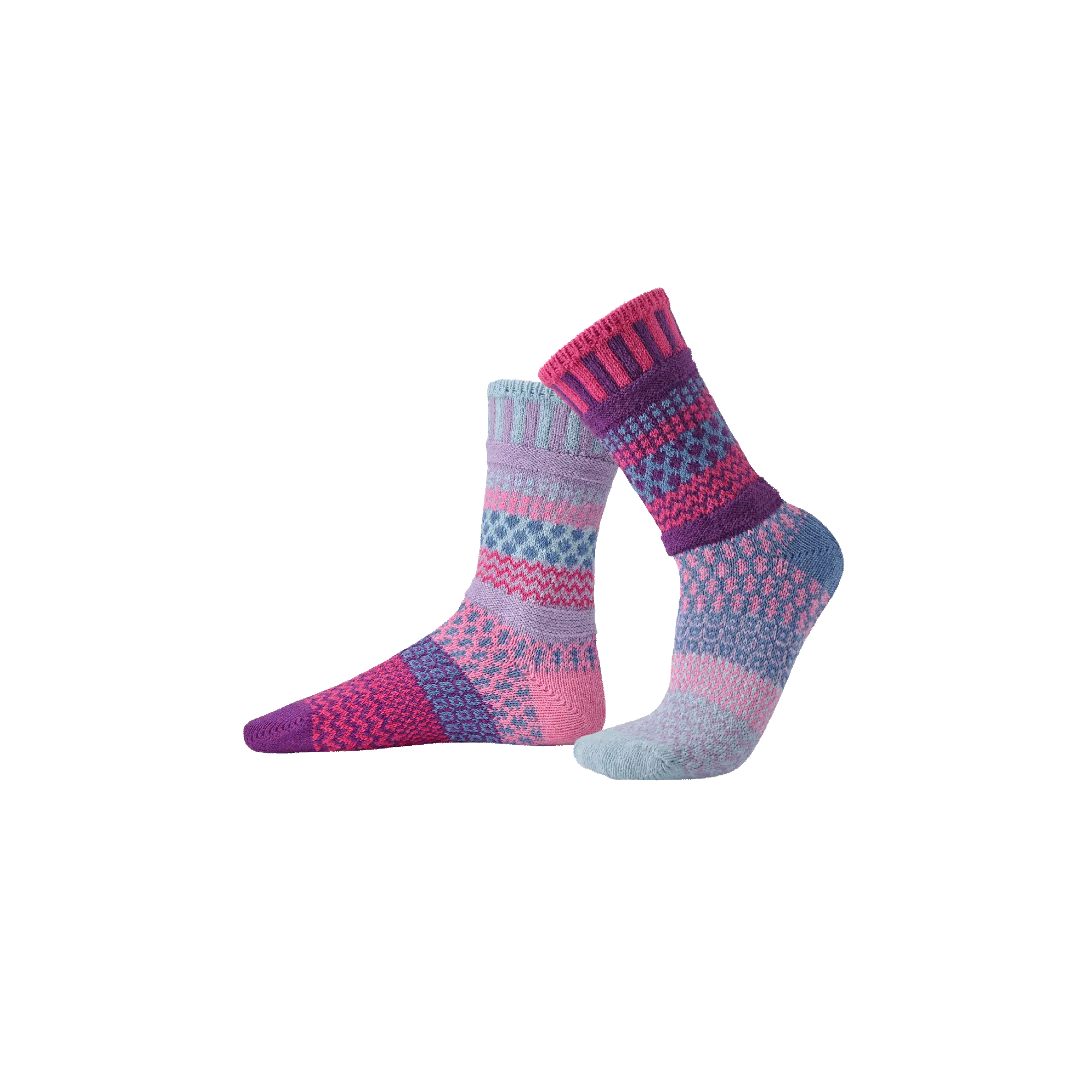 Solmate Socks Twilight Crew Socks - Mismatched, Recycled Cotton, Made in USA