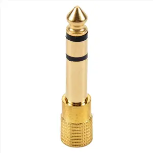 QUALITY HEADPHONE ADAPTER STEREO GOLD PLUG 1/4" (6.3mm) Male to 1/8" (3.5mm) Female