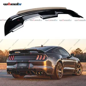 For 2015-2023 Ford Mustang GT500 spoiler with smoked cover, wicker carbon fiber trunk spoiler #spk
