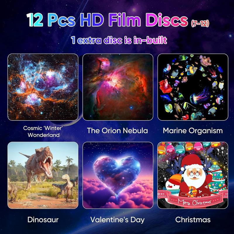 Galaxy Projector Night Light, 13 in 1 HD Planetarium Galaxy Projector for Bedroom, Star Projector Galaxy Light Projector with Timer, Meteor & 6 RGB Lighting Night Light for Kids Adults, Party Light/Home Decor