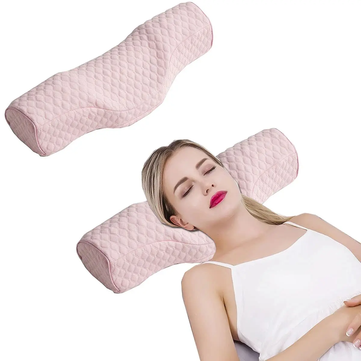 Cervical Neck Pillow for Sleeping, Memory Foam Neck Roll Pillow for Stiff Neck Pain Relief, Neck Support Pillow Bolster Pillow for Bed for Side Sleepers Back Sleeper.