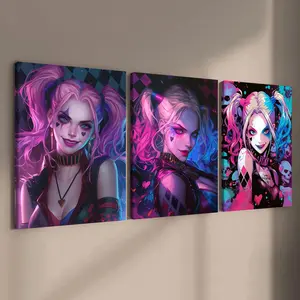 Wooden Framed Canvas Painting, 3 Counts/set Fashion Character Art Decoration, Wall Art for Home Living Room Bedroom Office