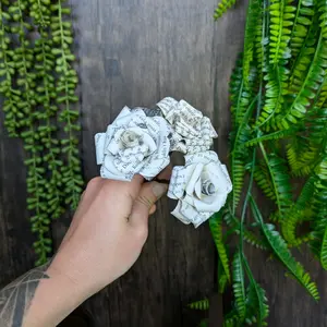 Mini Book Page Roses - Single Stems - Made from Real Books - Handmade - Book Gifts book lover book bundle