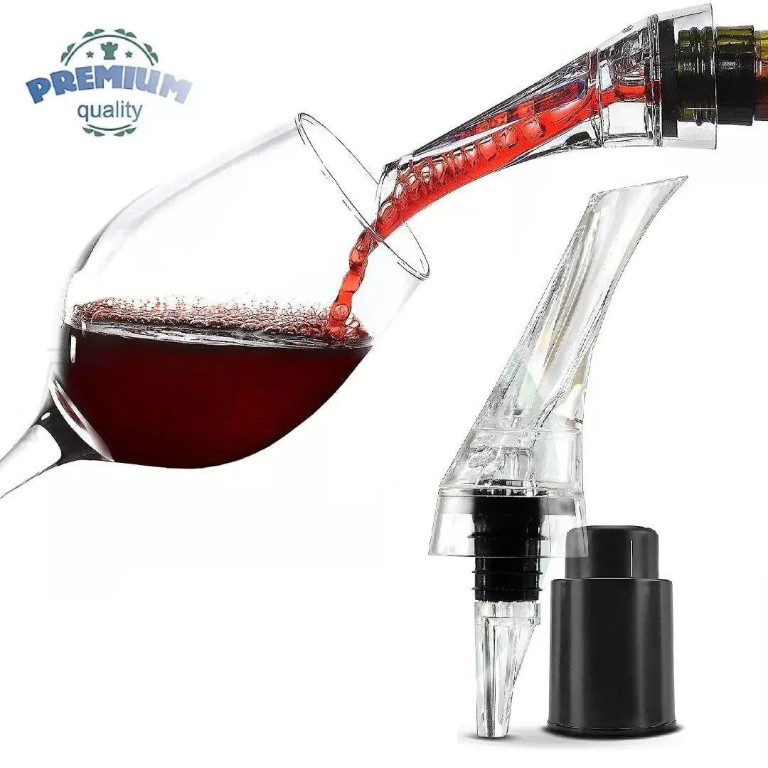 Premium Quality Wine Aerator & Stopper Bundle with Red and White Wine Dispenser and Vacuum Sealer for Enhanced Flavor and Portable Use - Pump Utensils