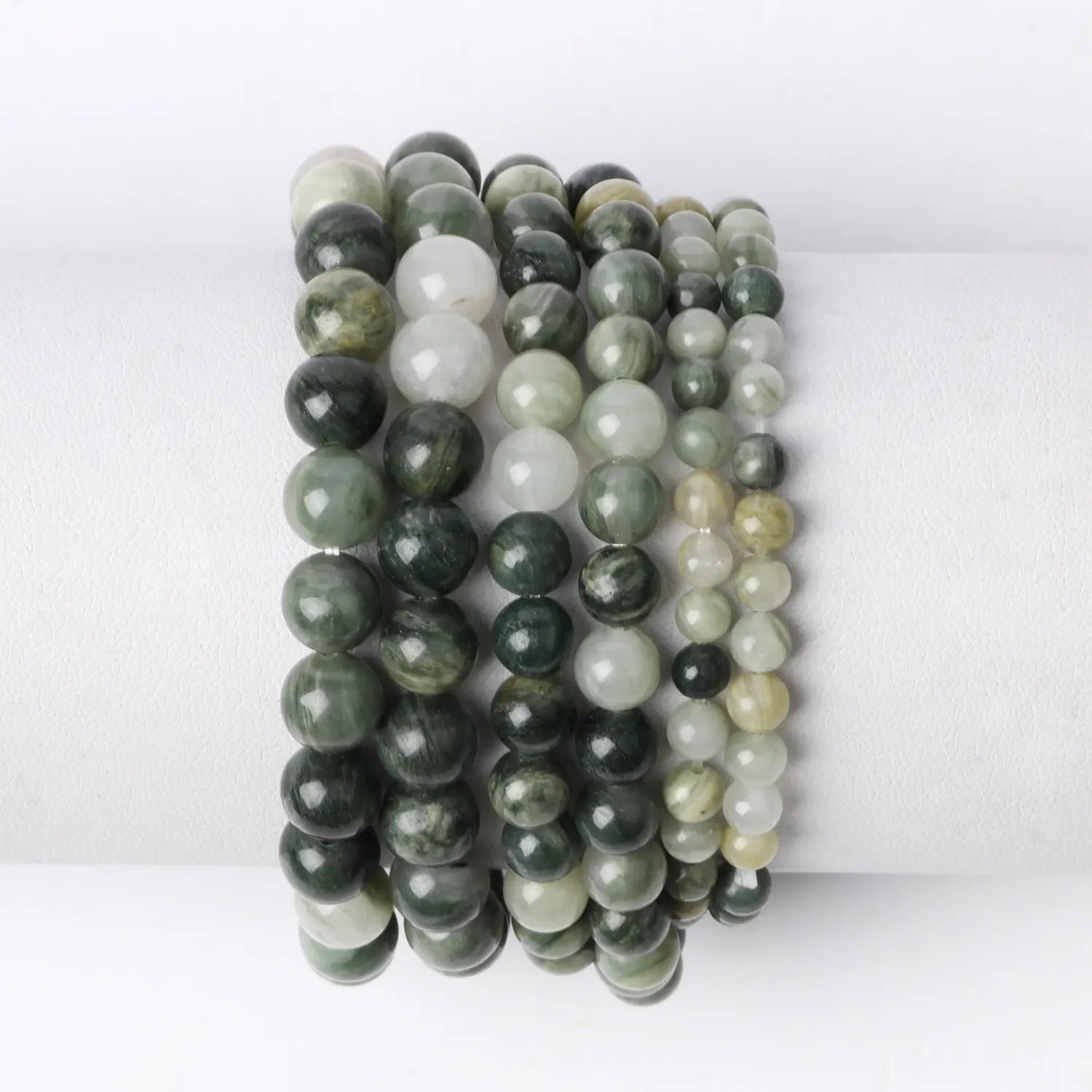 Natural green grass stone bracelet