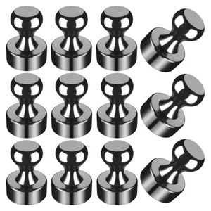12-Pack Black Fridge Magnets – Small Strong Magnets for Whiteboards, Lockers, Maps, Kitchen, Office & School Use  #homeimprovement