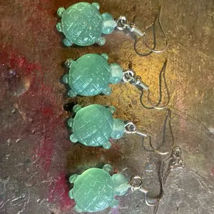Baby Sea Turtle Earrings - Green Turtle Design, Dangle Earrings, Ideal for Women