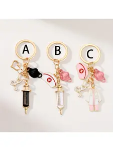 1pc Alloy Oil Drop Nurse Cap Keychain, Doctor Medical Staff Keyring, a Gift for Doctors