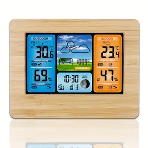 New All-In-One Weather Hub Clock - Accurate Outdoor Sensor Indoor Temperature & Humidity Monitor Barometer Alarm Moon Phase Display for Home Decor