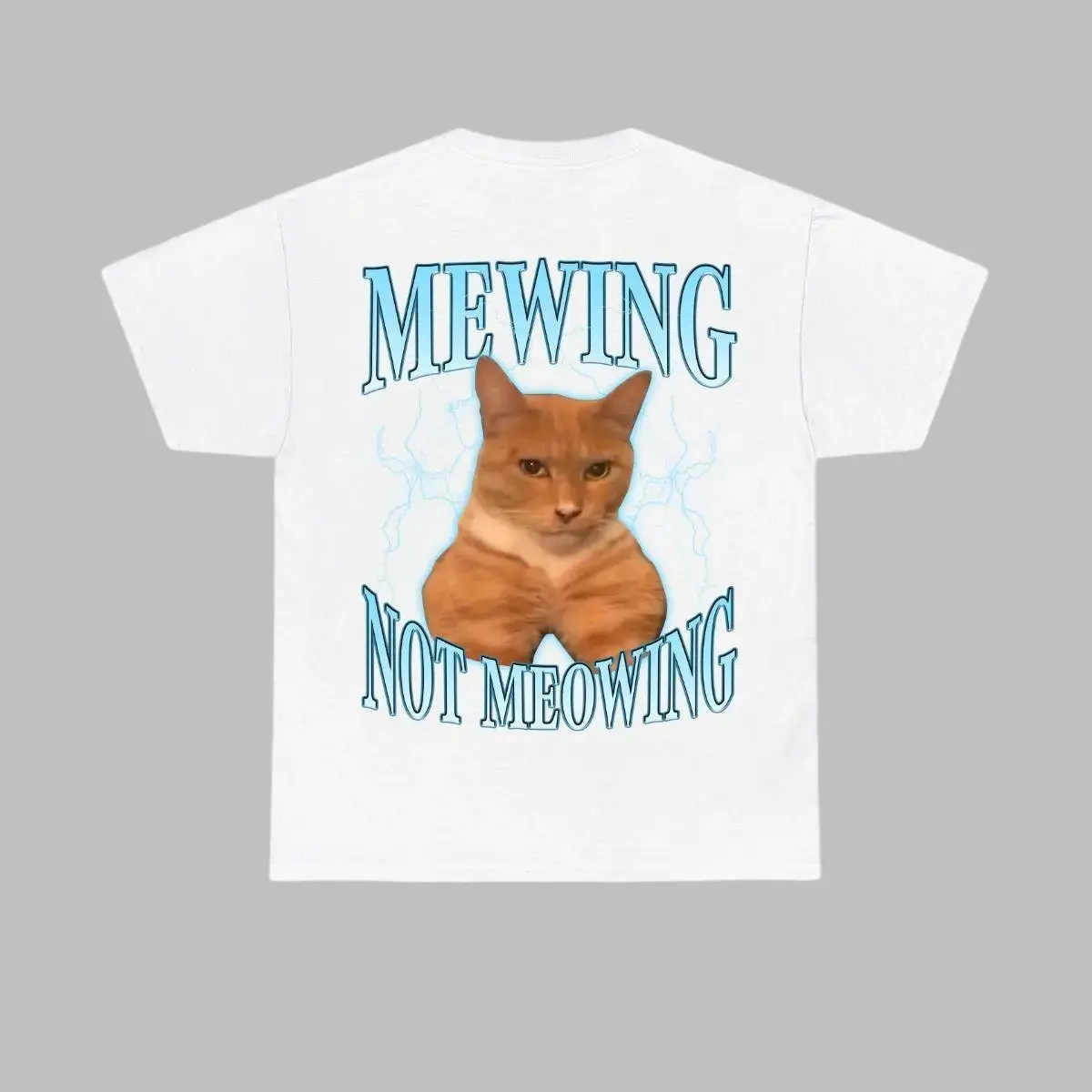 Funny Cat Meme T-Shirt - Mewing LooksMax Meowing Cat Graphic Tee, Trendy Unisex Cotton Outfit for Men & Women