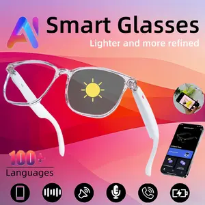 AI Glasses - Lightweight Pink with 160 Languages, ChatGPT, Microphone & Speaker, HD Voice Calls, Photochromic Lenses, Hands-Free Calling, Remote Photography, Stylish & Smart for Driving & Travel Wearable