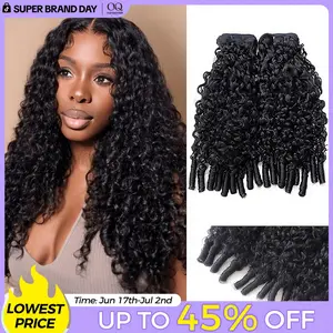OQ HAIR Burmese Curly Hair 4 Bundles 100% Virgin Human Hair Extensions 3 4 Bundle Deals Sew in Hair Weaving #DealsForYouDays