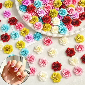 Dopamine Colored Creative Resin Flowers Series Nail Charms 3D Sweet Simulated Peony Blossoms Nail Art Decorations DIY Hairpin Phone Cases Nails Crafts