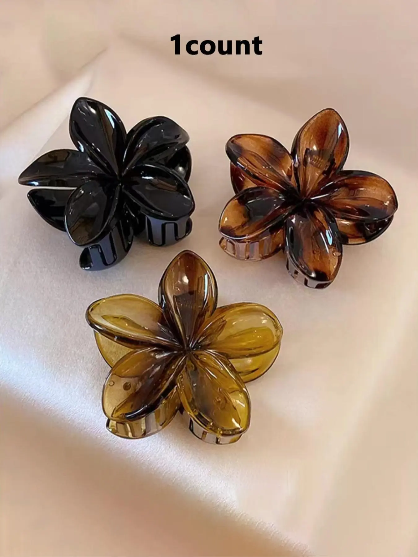 Ombre Flower Design Hair Claws, Elegant Hair Accessories for Women & Girls, Minimalist Headwear Suitable for Thick Hair, Flower Hair Clips, Decorative Hair Clips, Hair Decor