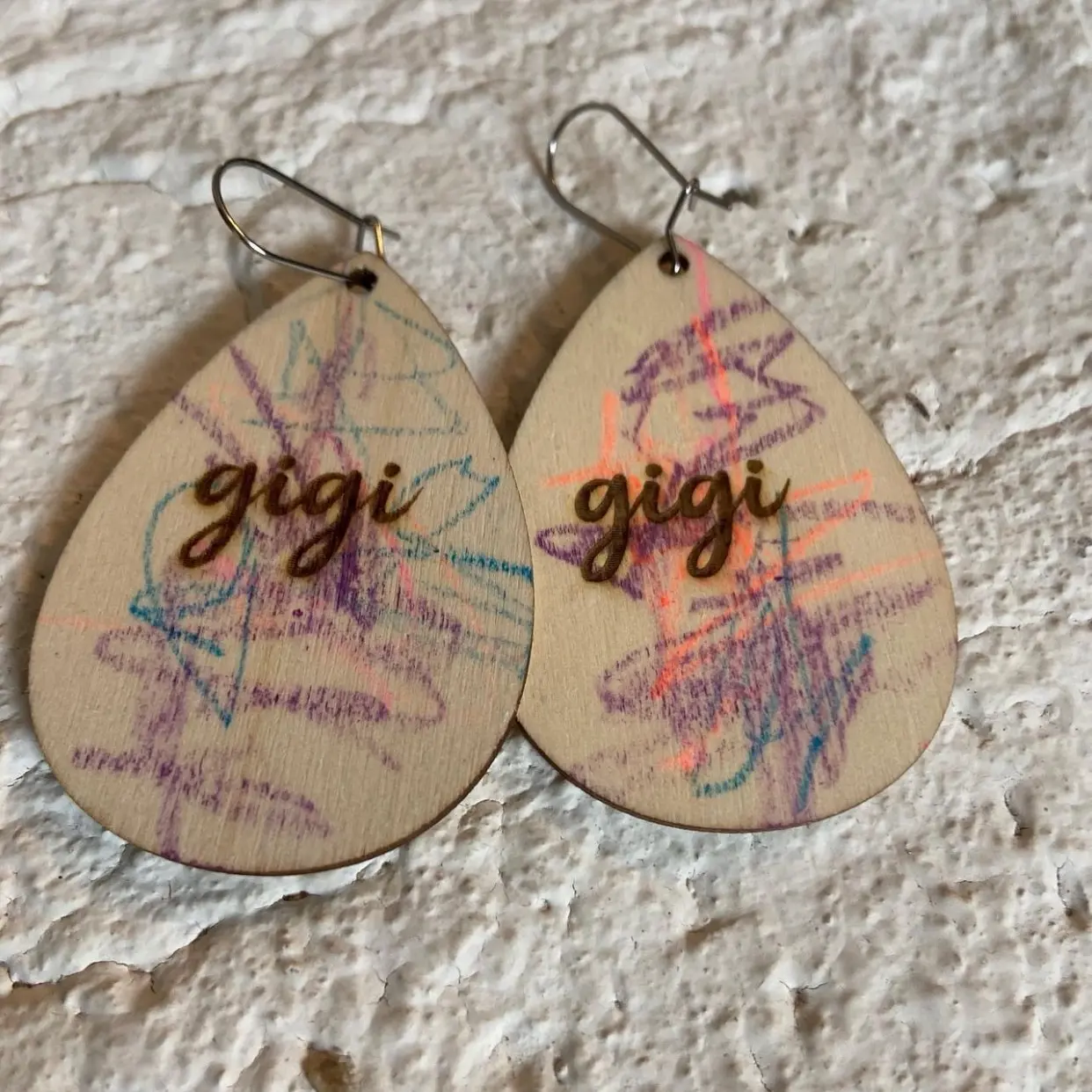 Personalized Wooden Earrings Engraved - Customizable Jewelry for Women ideal holiday