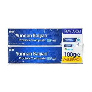 Yunnan Baiyao Probiotic Toothpaste - Fresh Breath, Gum Health, Oral Balance, 2x100g