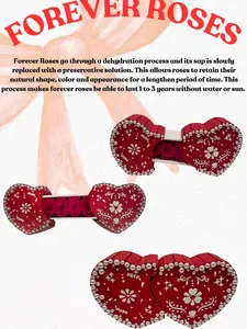 Heart Shape Wood Box with Forever Roses - Elegant Decorative Box for Home or Garden Use