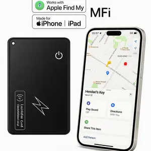 No Monthly Fee GPS Tracker Wallet Card iOS Only Ultra Slim 3mm Wireless Charging Smart Locator Works with Apple Find My for Wallet Car Keys Passport Luggage and Other Essentials Waterproof and Durable One Time Payment No Subscription Required Ip68