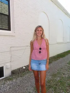 Red Gingham Halter Top