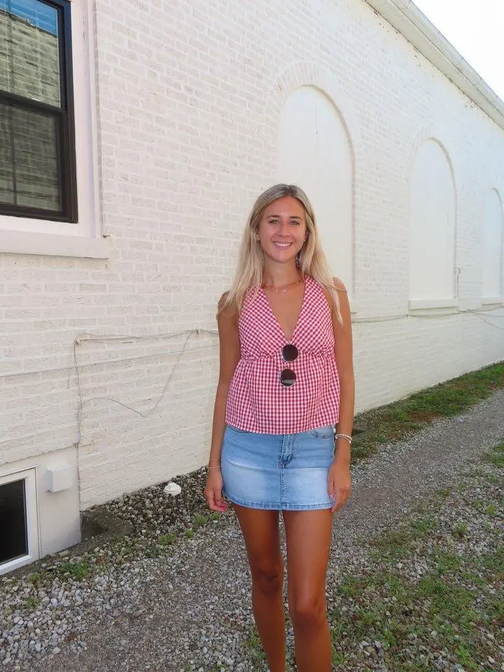 Red Gingham Halter Top