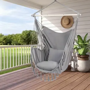  Nordic Canvas Hammock Chair, Dorm Lazy Swing Chair, Outdoor Patio Balcony Hanging Chair, Yard Garden Cradle Chair, Comfortable Hanging Swing, Must-Have for Cozy Relax Spaces