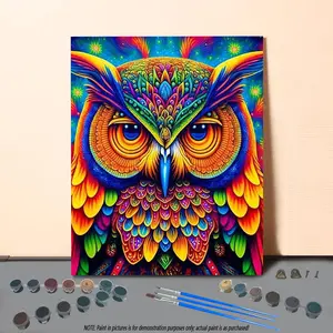 Owl Pattern DIY Painting By Numbers Kit, 1 Set DIY Paint By Numbers Kit without Frame, Wall Art Decoration for Home Living Room Bedroom