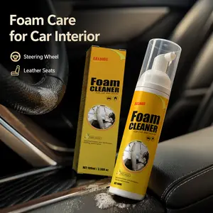 Car Interior Foam Cleaner – Deep Clean Leather Seats, Steering Wheel & Dashboard | Spray, Wipe & Done! | Remove Tough Stains, Odors & Grease Instantly | Car Detailing Must-Have for Car Lovers & Auto Enthusiasts