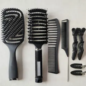 Nadula Hair Brush Comb Set For Curly Hair With Detangling Brush Set Hair Styling Comb Clips Set For All Hair Types