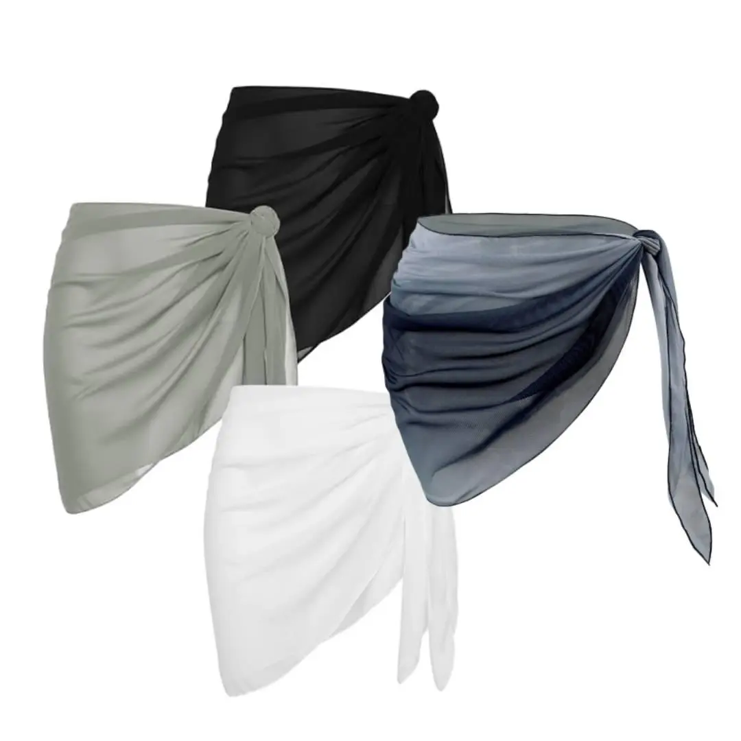 4PCS Women's Swimwear and Accessories Quick-drying Can Be Worn in Multiple Seasons Semi-transparent Gauze Skirt Multiple Ways to Wear