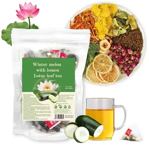 Winter Melon Lotus Leaf Tea,Oil cleaning Tea,20 BagsCassia seeds, bitter buckwheat,double-petaled red roses,lotus leaves,chrysanthemums, orange peels, hawthornwinter melons,lemons Beverage healthy medical field