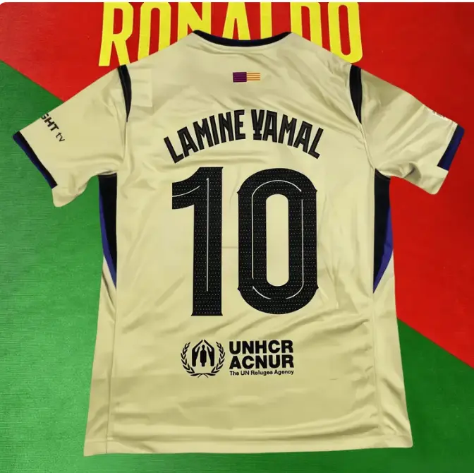 Away No. 10  Yamal Light Cream Short-Sleeve Collector's Edition Soccer Jersey