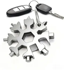 Desuccus 18-in-1 Snowflake Multi Tool, Stainless Steel Snowflake Bottle Opener, Flat & Phillips Screwdriver Kit, Wrench, Durable & Portable, Ideal Christmas & Father’s Day Gift (Standard, 2 Pack)