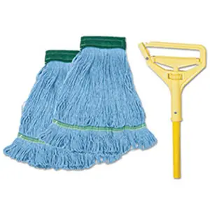 212 MAIN Medium-Size Looped End Mop Kit - Consumer-Grade Cleaning Supplies, Yarn Head, Metal Components, Absorbent, Washable Household Cleaning Tool