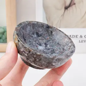 Yooperlite Rhodonite Bowl Healing Natural Crystal Stone Gemstone Gorgeous Energy Jewelry Souvenir Valentine Anniversary Love Girlfriend Boyfriend Christmas Halloween Birthday Gift New Year