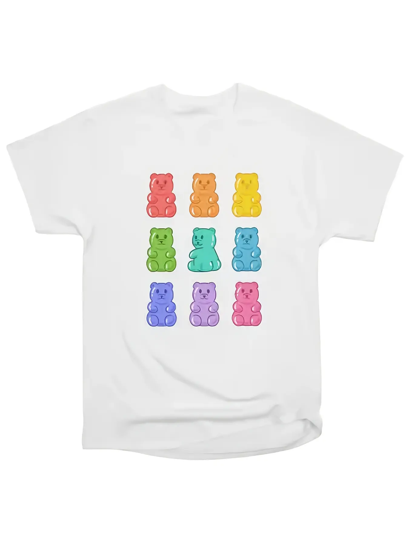 Men's Booty Gummy Bears Graphic T-Shirt - Funny Su unisex soft cotton short sleeve t shirt, vintage graphic casual tee for men women teens, perfect birthday holiday gift for camping travel gym daily street  wear