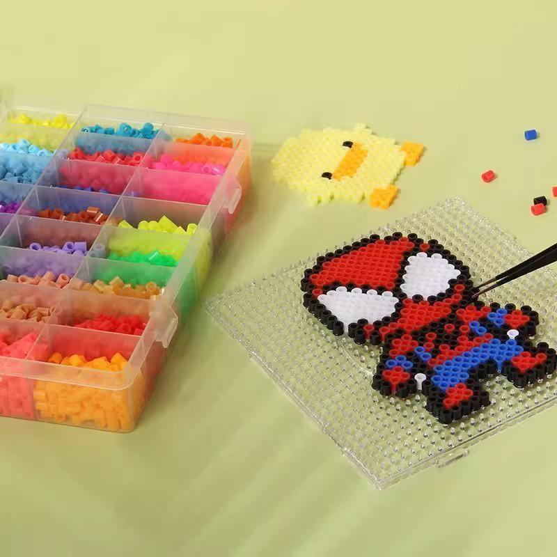 5mm Perler Beads Set with 500 Black & 500 White Beads, Upgraded Tool Kit with Pegboards, Tweezers & Ironing Paper, DIY Pixel Art Melty Beads for Kids & Adults