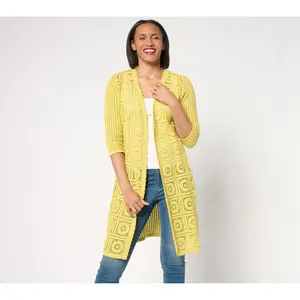 Joan Rivers Open-Front Crochet Duster Sweater Joan Rivers Open-Front Crochet Duster Sweater