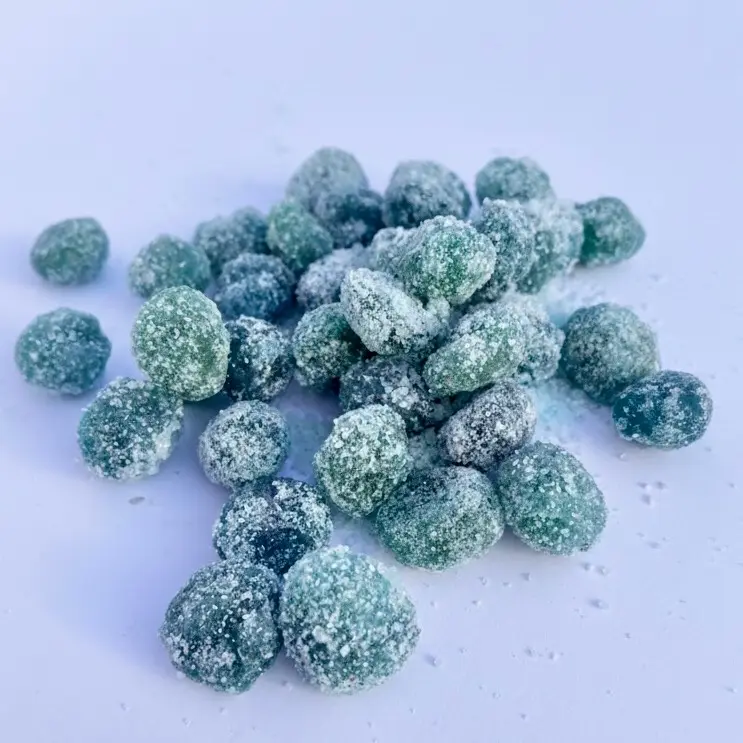 SOUREST Sour Blue Raspberry Gushers Candies - Chewable Small Batch Gourmet Food, Extreme Sour Flavors TikTok Viral Bite Snack